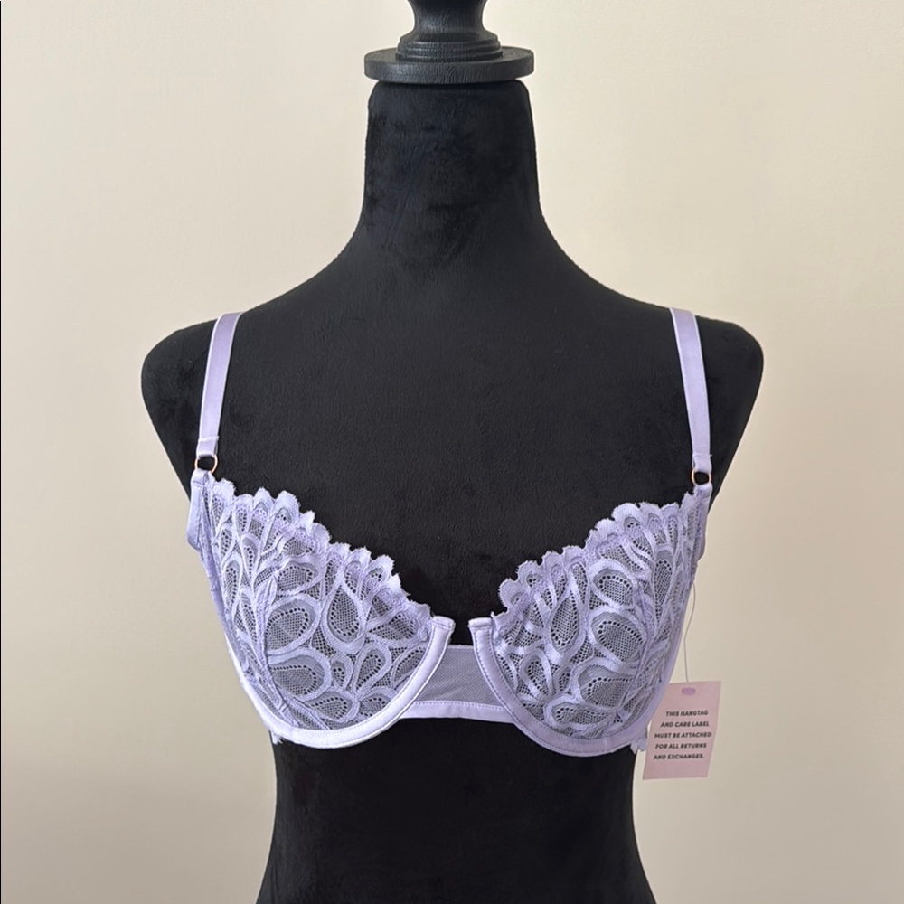 Savage X Fenty Purple Lace Bra Intimates